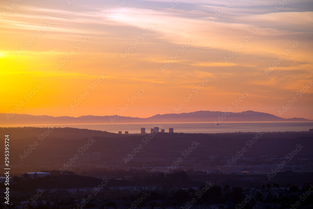 sunset over buildings 