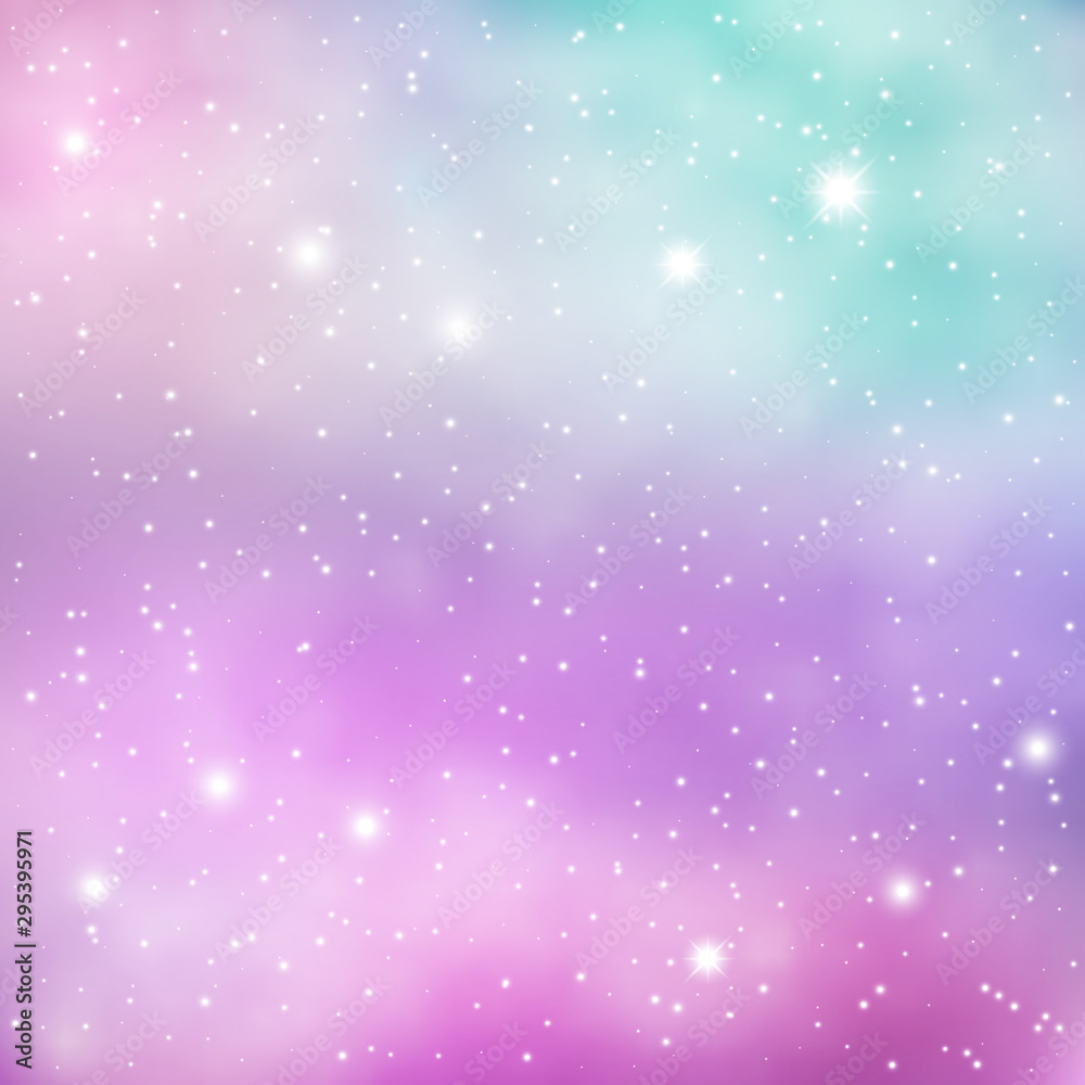 Colorful Space Galaxy Background with Shining Stars, Stardust and Nebula. Vector Illustration for artwork, flyers, posters, brochures, banners and more. EPS10.