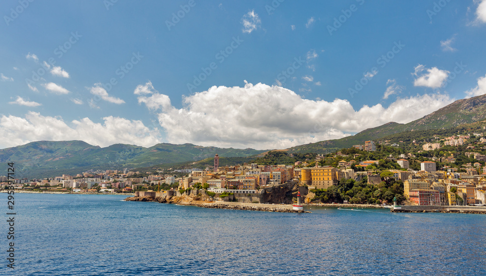 View of Bastia, Corsica island, France.