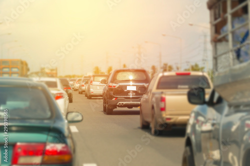 Traffic jam in Thailand. vintage filter © pushish images