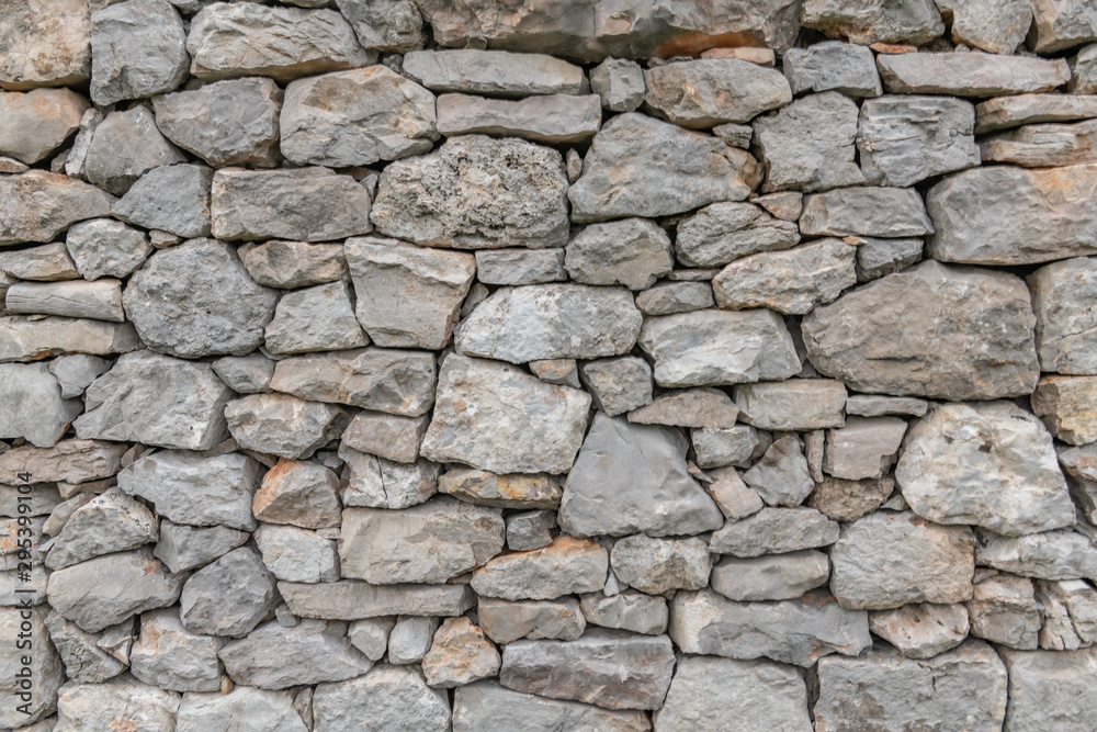 Stone wall texture background - grey stone siding with different sized  stones Stock Photo | Adobe Stock