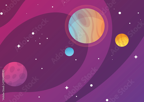 Flat vector web banners on the theme of astronomy, galaxy, astronaut, spaceman, spaceship, planet. Flat Vector Illustration. Flat Design Background. Web vector illustration. Vector Background.