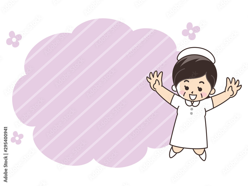 Obraz premium ベテラン看護師の女性 吹き出し