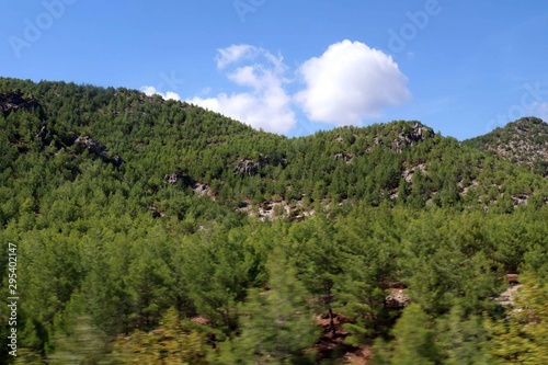 landscape with mountains and clouds