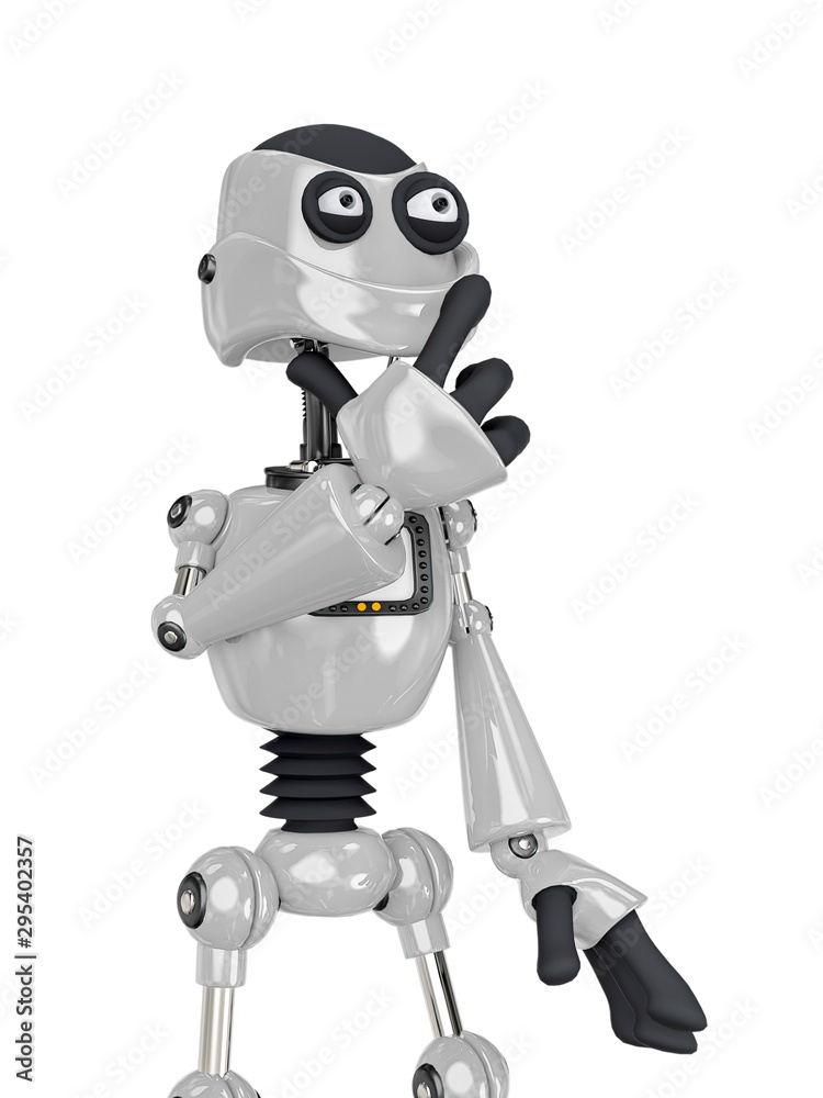 robot cartoon thinking about robot cartoon thinking about