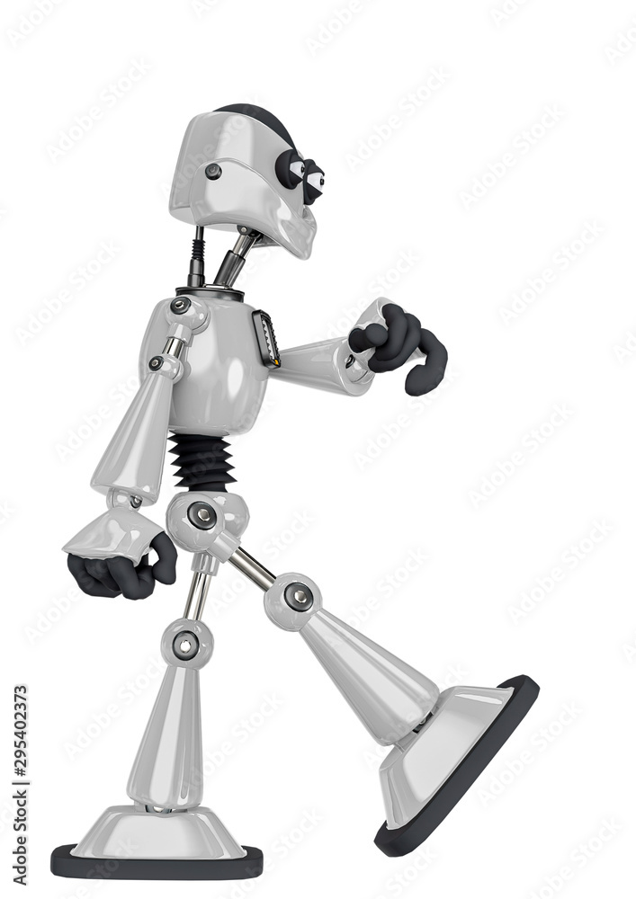 robot cartoon walking side view robot cartoon walking side view