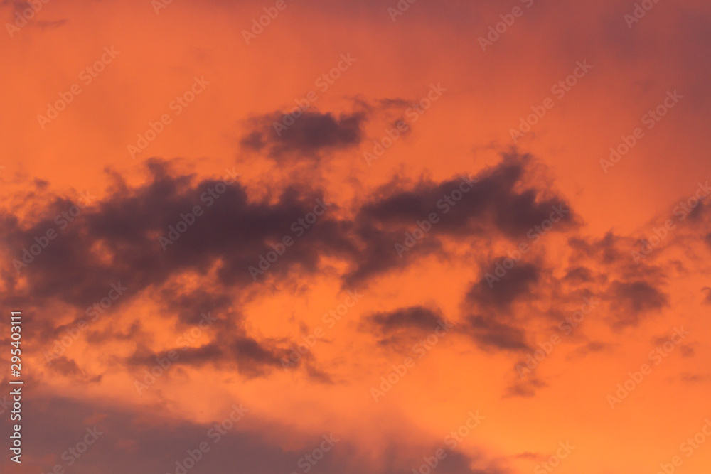 Fantastic red sunset sky background