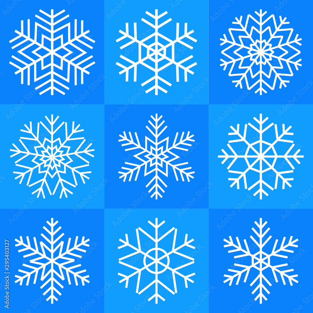 Snowflakes. Set of decorative elements for Christmas and New Year's design. Vector illustrations. EPS 10. Snowflakes. Set of decorative elements for Christmas and New Year's design. Vector illustrations. EPS 10.
