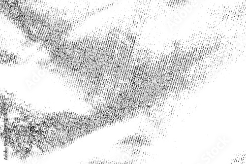 Vintage cloth texture of black and white illustration. Grunge overlay aged grid messy template. Abstract monochrome background.