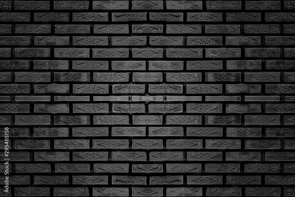 Black texture with brick wall for banner website or background.