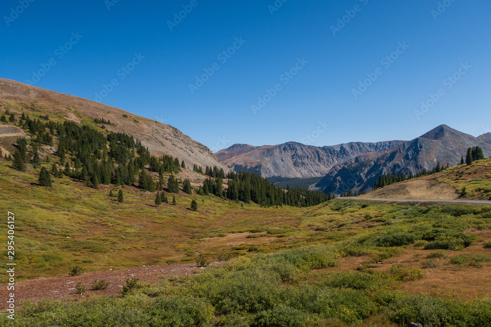 landscape at the top of the mountains at Cottonwood Pass in Colorado landscape at the top of the mountains at Cottonwood Pass in Colorado