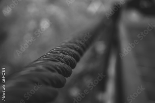 old metal cable with bokhe