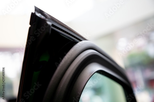 elastic rubber at door for reduce sound outside a car .