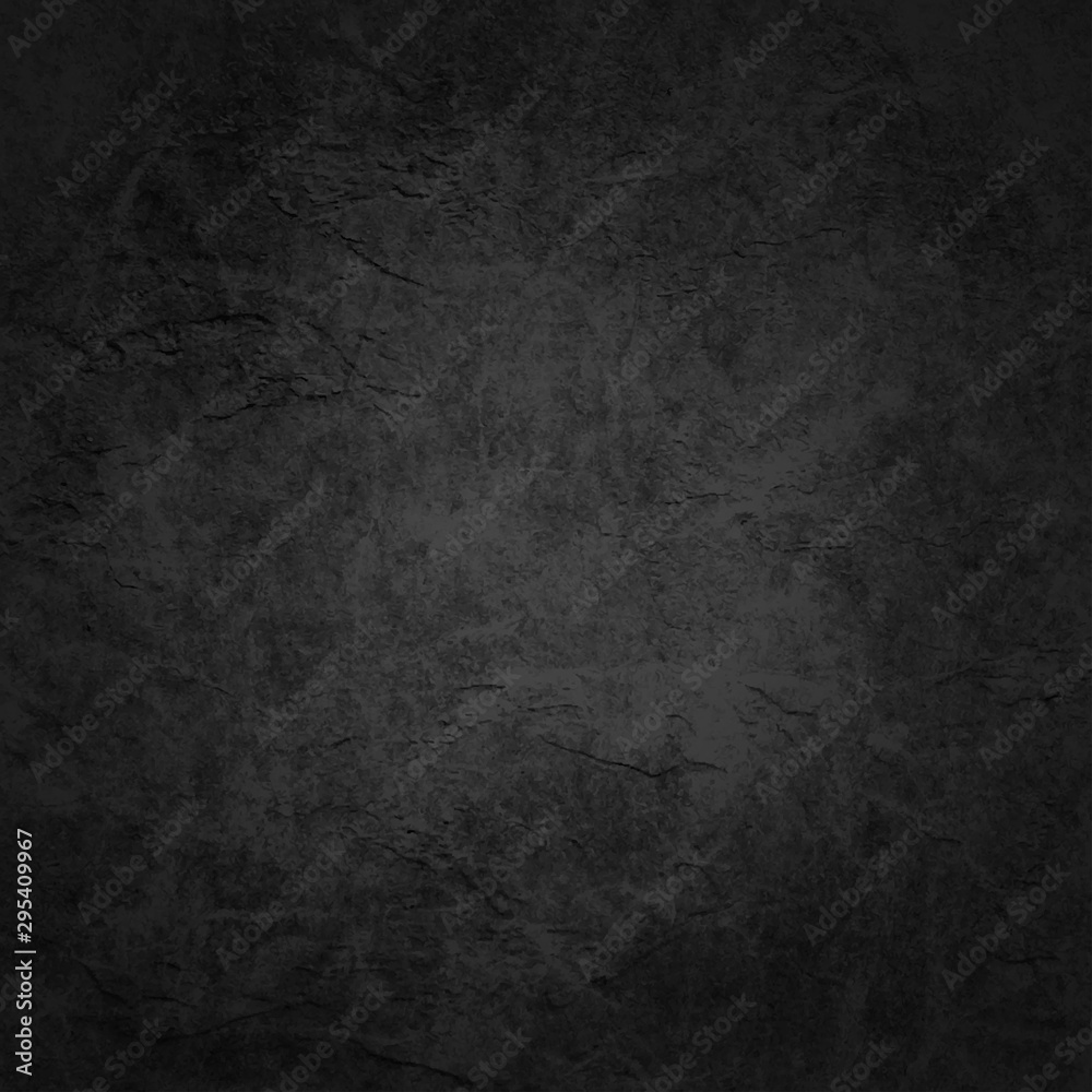 Elegant black background vector illustrationn with vintge distressed grunge texture and dark gray charcoal color paint