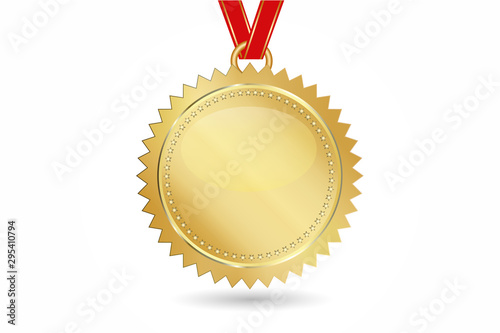 Gold medal award logo vector image
