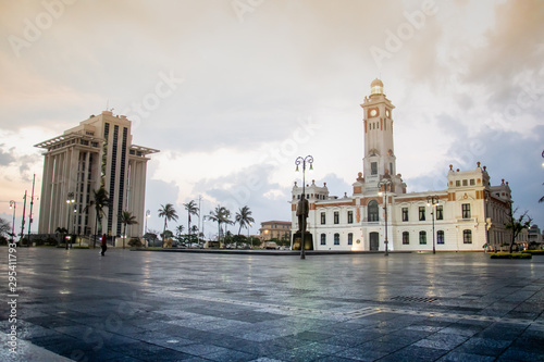 View of the Great Plaza del Malecon in the port of Veracruz Mexico photo