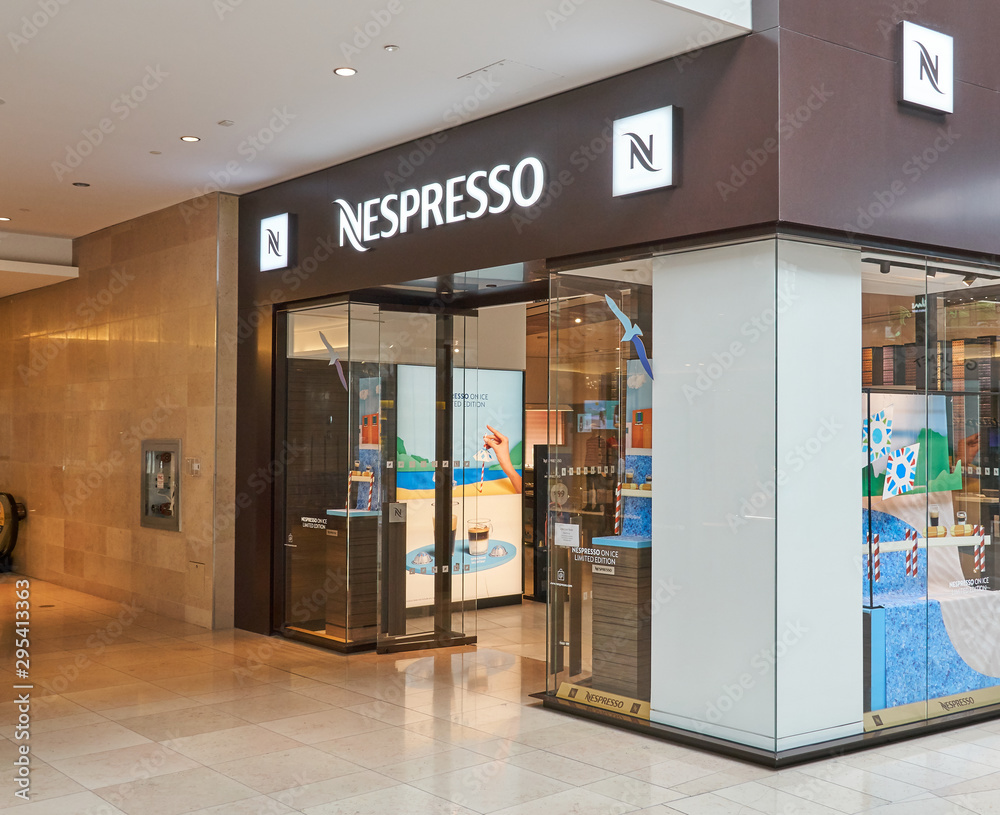 Nespresso boutique and logo foto de Stock | Adobe Stock