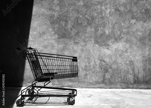 shopping cart on the road