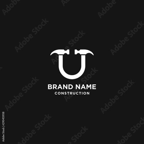 the initial letter U hammer logo. from company icon template - vector