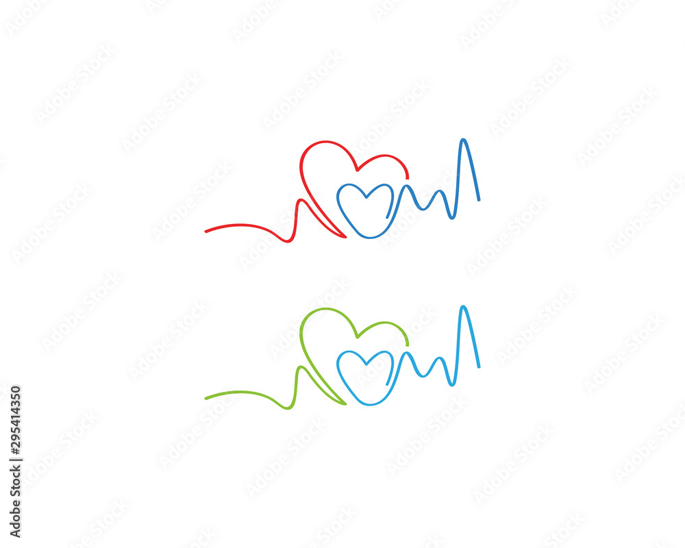 Simple design heartbeat pulse template vector