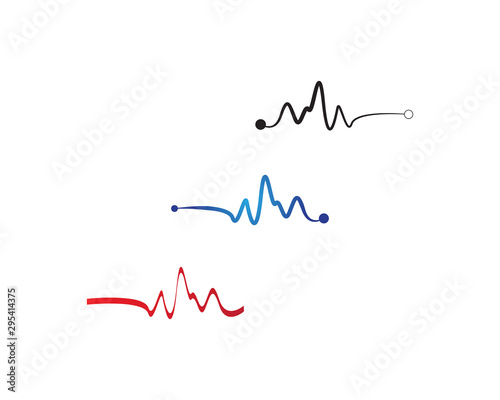 Simple design heartbeat pulse template vector
