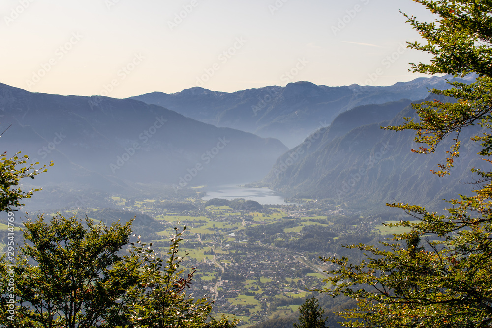 View from the Katrin. The Katrin is a mountain in Upper Austria near Bad Ischl and belongs to the Katergebirge