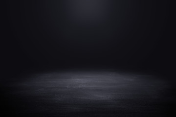 Dark room with light background.
