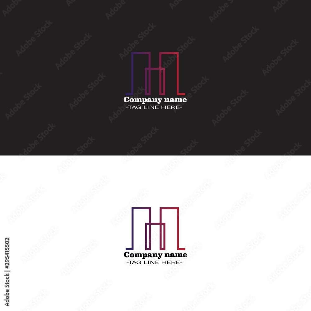 real estate logo on white and black background.