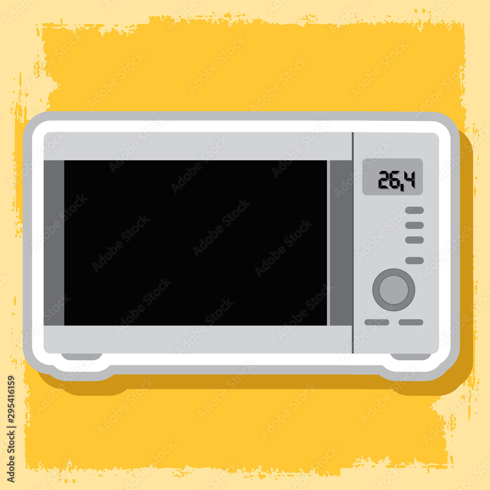 Microwave icon on. Kitchen utensils, cooking equipment. Microwave icon on. Kitchen utensils, cooking equipment.