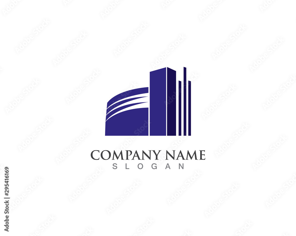 Real estate logo city modern with square shape