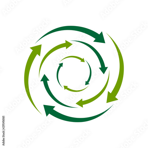 ecological circle arrows recycling logo. Recycle signs creative illustration concept.