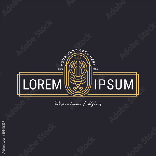 Modern Lobster Logo with line style