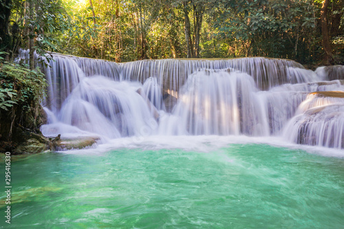 waterfall in rainforest at National Park  Thailand.