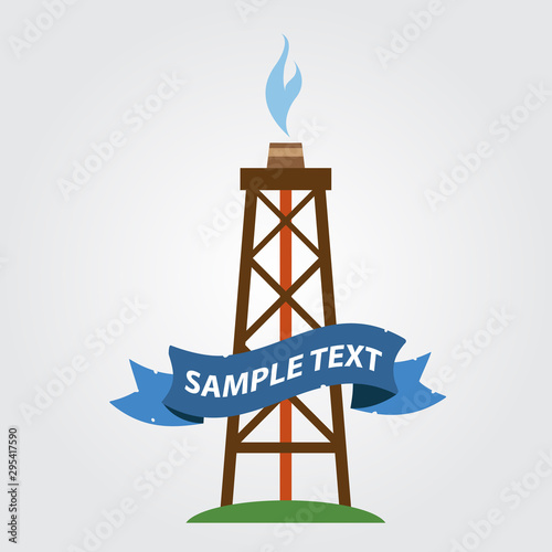 Gas, oil derrick icon. Mining.