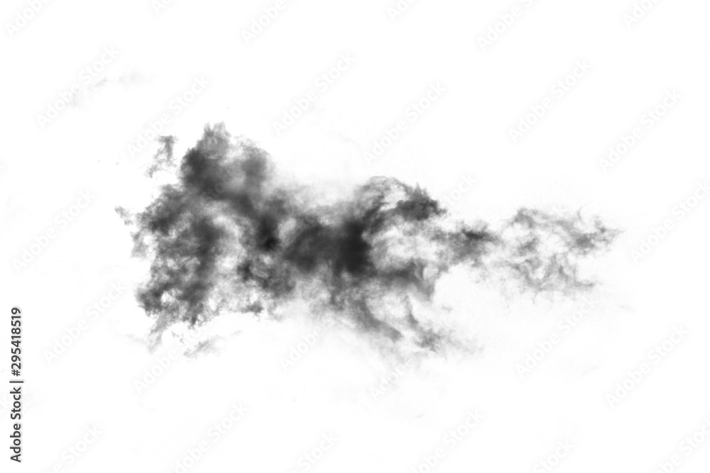 Textured Smoke,Abstract black,isolated on white background