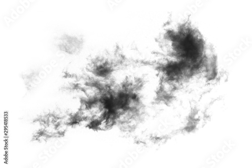 Textured Smoke,Abstract black,isolated on white background