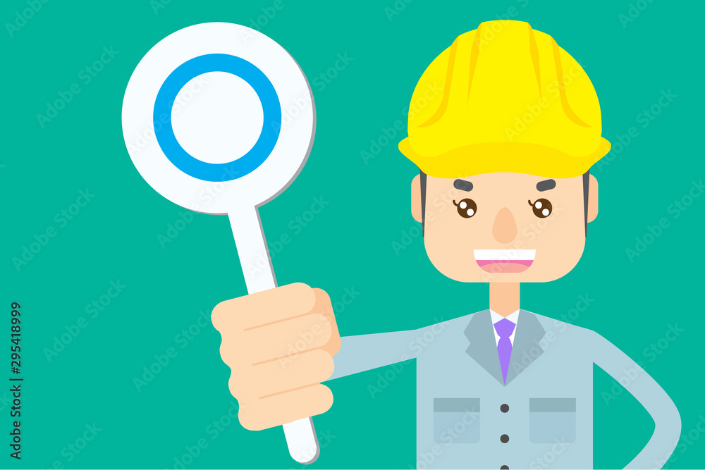 作業員 まるばつ 正解のタグ working man with helmet answers right, checked 作業員 まるばつ 正解のタグ working man with helmet answers right, checked
