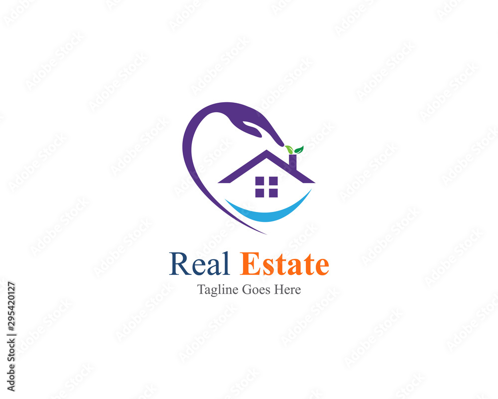 Obraz premium Real estate property logo template vector illustration