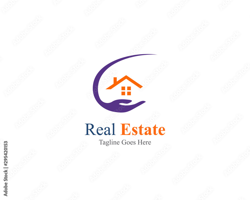 Obraz premium Real estate property logo template vector illustration