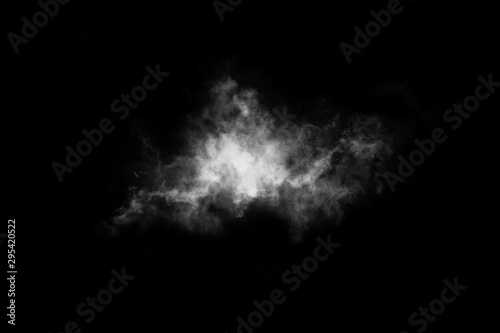 Textured Smoke Abstract black isolated on black background