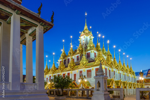 Loha Prasat in Wat Ratchanadda Temple, famous tourist destination in Bangkok, Thailand. 