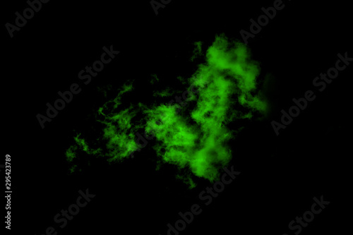 Textured cloud, Abstract green,isolated on black background