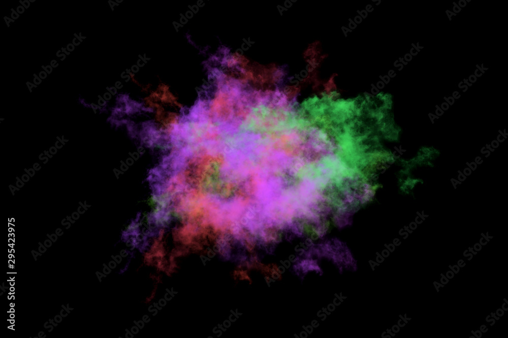Textured Smoke, Abstract colorful,isolated on black background