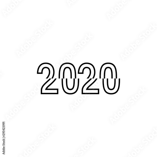 Happy New Year 2020 logo text design. Brochure design template, card, banner. Vector illustration