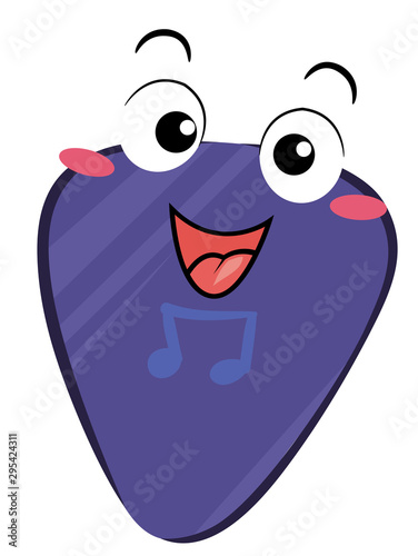 Mascot Guitar Pick Illustra...