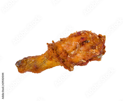 Fried Chicken Drumstick isolated on white background,clipping path