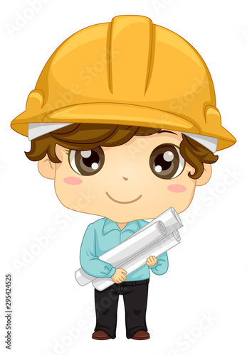 Kid Boy Job Engineer Illust...