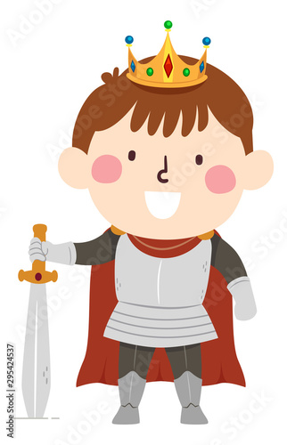 Kid Boy Armored King Illustration