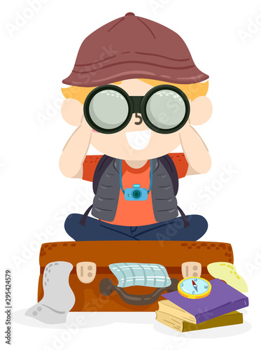 Kid Boy Travel Suitcase Bin...