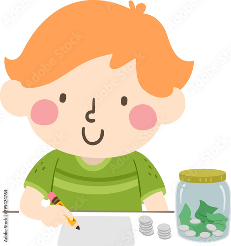 Kid Boy Budget Illustration